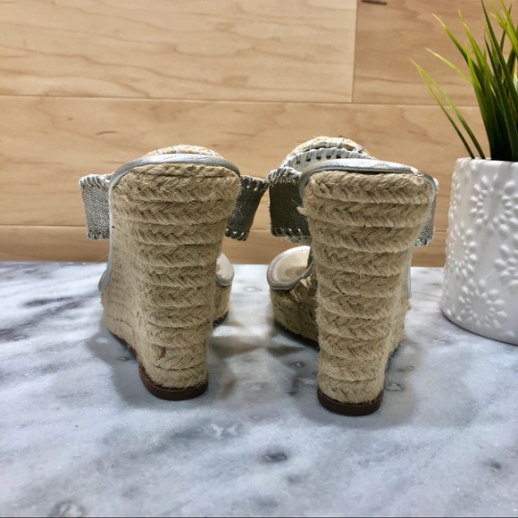 Jack Rogers Mallorca Espadrille Wedge in Silver 6M - Picture 4 of 7